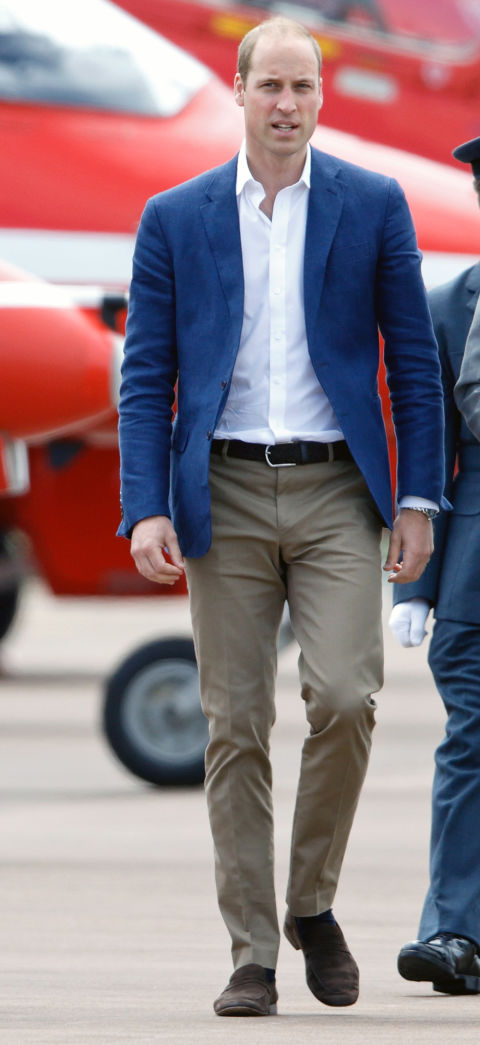 The Duke of Cambridge had a very good week in the style department. Here he is doing almost-off-duty summer style with just the right mix of modern and traditional influences. Everything fits so well that it looks like it was made just for him–which, considering who he is, might just be the case.