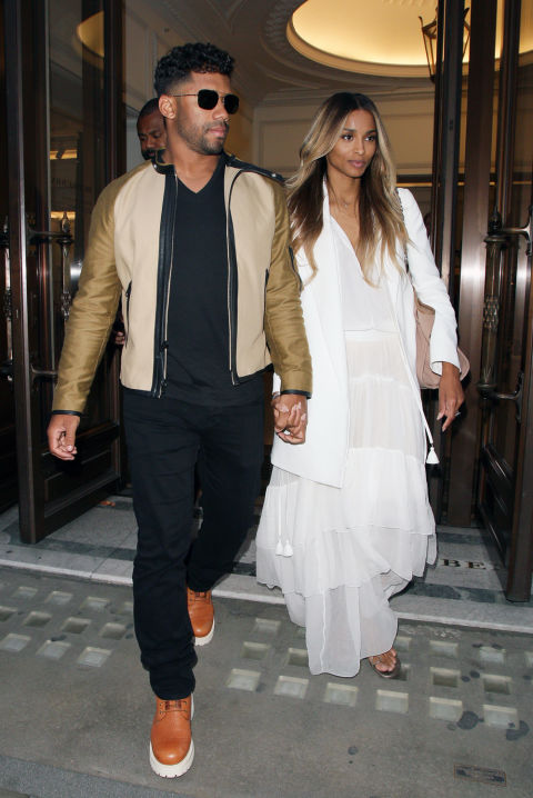 Russell Wilson—who finally got married to Ciara and no longer needs us to pray for his abstinence—has no shortage of swagger in this particular outfit. Does that have anything to do with a recent change in his late-night activities? Maybe! But the two-tone bomber jacket doesn't hurt, either.